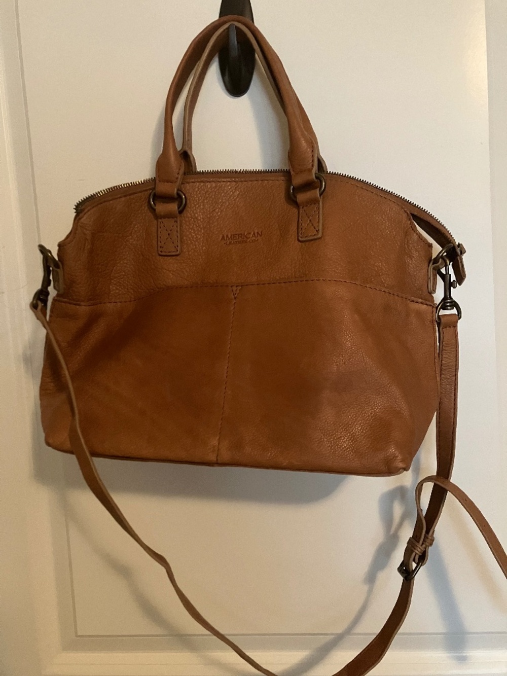EUC like new - American Leather Co. Carrie Dome Satchel Handbag in Saddle